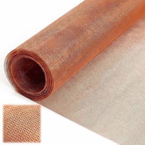 Zonon 99.9% Pure Copper Mesh Screen 36 Inch x 12 ft 16x16 Mesh Copper Roll Wire Fabric 0.27mm Wire Diameter Conductive Metal Dense Filter Screen Woven for Lab Faraday Cage Rodent Control Window Craft in Kuwait