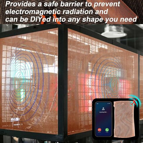 Zonon 99.9% Pure Copper Mesh Screen 36 Inch x 12 ft 16x16 Mesh Copper Roll Wire Fabric 0.27mm Wire Diameter Conductive Metal Dense Filter Screen Woven for Lab Faraday Cage Rodent Control Window Craft in Kuwait