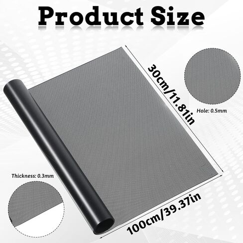 1 Roll Eye Mesh for Mask Cosplay Black Mesh Fabric 39x11.8in Black PVC Net 0.5mm Hole Custom Fursuit Eye Meshs 0.3mm Thick Waterproof Printable Eyes Meshs for Mask Furries Eyes Cosplay Craft Making in Kuwait