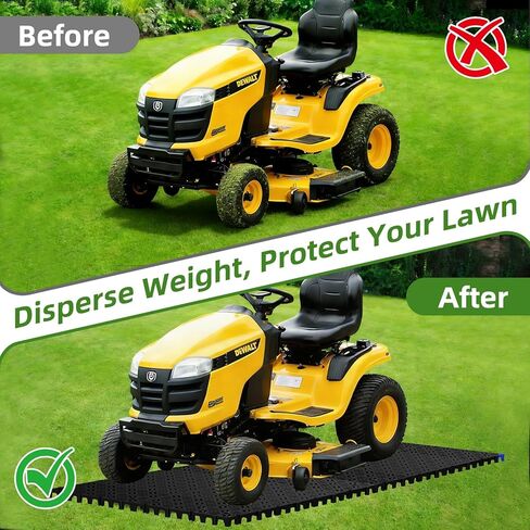 20 Pcs 15.7" x 15.7" Heavy Duty Ground Protection Mats, Interlocking Non-Slip Floor Mat, Heavyweight Gravel Grid Drive on Lawn, 6613 lb Load Permeable Paver for Parking, Outdoor Event Flooring, Black in Kuwait