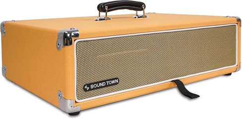 حافظة Sound Town Vintage 2U Amp، عمق 12.5 بوصة مع أقدام مطاطية، غطاء غبار، مسند، برتقالي (STVRC-2OR) in Saudi Arabia