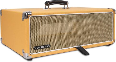 Sound Town Vintage 2U Amp Rack Case, 12.5" Depth with Rubber Feet, Dust Cover, Kickstand, Orange (STVRC-2OR) in Saudi Arabia