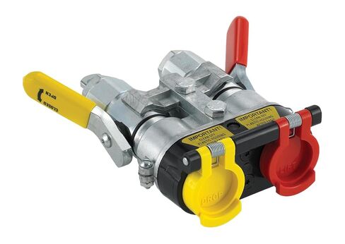 مجموعة مشابك الجرارات الزراعية Parker Hannifin 9500-4 مع قارنة توصيل سريعة تعمل برافعة رائدة وغطاء غطاء غبار، حجم الجسم 1/2 بوصة، نهاية منفذ NPTF 1/2 بوصة - 14 in Kuwait