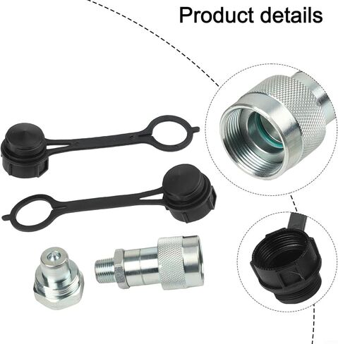 Hydraulic Quick Connector Set 3/8 Inch NPT Thread High Pressure 10000 PSI Compatible with Enerpac C-604 3000 Series for Hydraulic Cylinders Jacks Pumps Rams in Kuwait