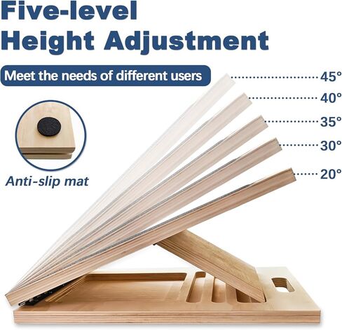 لوح خشبي مائل قابل للتعديل للقدم لتمديد ربلة الساق، سعة 440 رطل، لوح توازن من القطيفة للكاحل وتمدد للركبة والساق، القرفصاء، تمرين البيلاتيس، معدات اللياقة البدنية المحمولة (أسود) in Kuwait