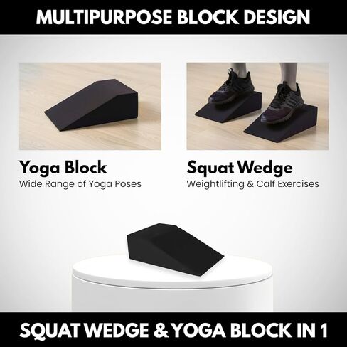 Pack of 2 Squat Wedge Block for Heel Elevated Squat Weightlifting Calf Stretcher Slant Board for Mobility Balance and Strength Performance in Saudi Arabia