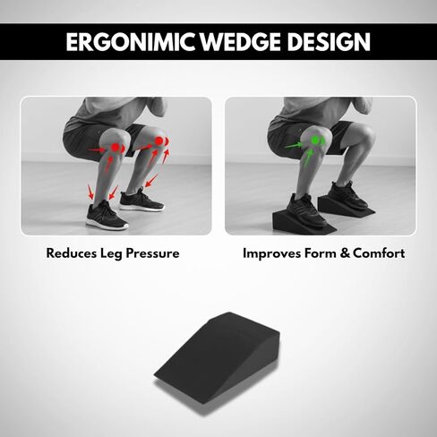 Pack of 2 Squat Wedge Block for Heel Elevated Squat Weightlifting Calf Stretcher Slant Board for Mobility Balance and Strength Performance in Saudi Arabia