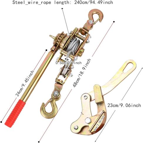 Rope Grip Puller Hand Winch Cable Heavy Duty High Strength Tightener Cord Pulling Tool for Truck Construction, 1 Ton in Saudi Arabia