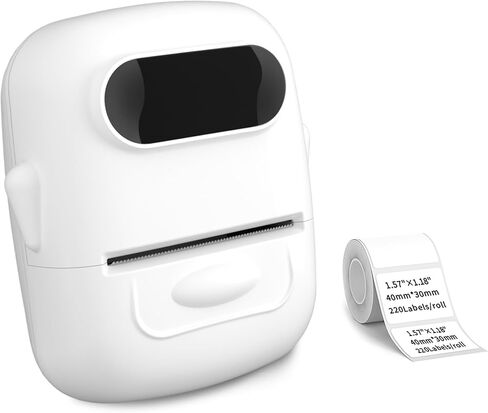 Label Maker, P50 Barcode Label Maker 2 inch Portable Thermal Bluetooth Label Printer for Home Office Small Business Clothes Address Mini Label Maker Machine Compatible with Phones &PC(With 1 Label) in Kuwait