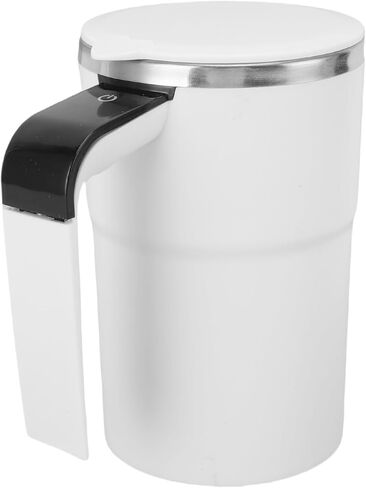 Automatic Stirring Cup Rechargeable Effortless Mixing for Hot Beverages for Home Office Travel ABS, 304 Stainless Steel White in Saudi Arabia