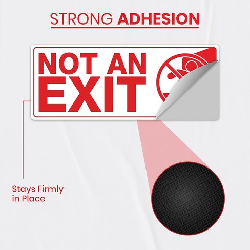 6 x Not an Exit Sign Sticker | 10 x 4 Inch Self-adhesive Vinyl This is Not an Exit Sign | UV-resistant, Waterproof Not an Exit Signs for Business in Saudi Arabia