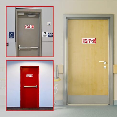 6 x Not an Exit Sign Sticker | 10 x 4 Inch Self-adhesive Vinyl This is Not an Exit Sign | UV-resistant, Waterproof Not an Exit Signs for Business in Saudi Arabia