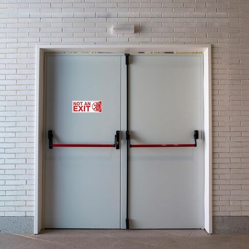 6 x Not an Exit Sign Sticker | 10 x 4 Inch Self-adhesive Vinyl This is Not an Exit Sign | UV-resistant, Waterproof Not an Exit Signs for Business in Saudi Arabia