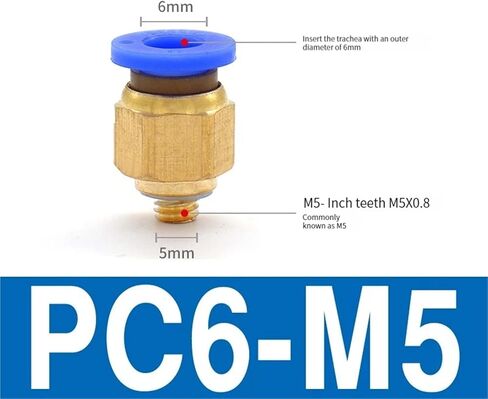 Pneumatic Fittings PC Thread -M5 M6 1/8 1/4 Tube Pc4 6 8mm Push Air Straight Connection Pc6 8-01 02 100Pcs(Pc6-m5) in Saudi Arabia