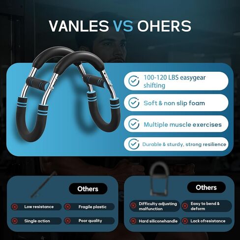 Twister arm Trainer, 110-140lb Adjustable Resistance Chest Workout Equipment,Forearm Power Exercise bar , pectoralis spinalis Device, Portable Detachable Design in Kuwait