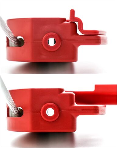 QWORK Lockout Tagout Cable Lock, 4 Pack Adjustable Steel Vinyl Coated Cable Lockout, 3/16" Diameter, 5.9' Length, Red in Kuwait