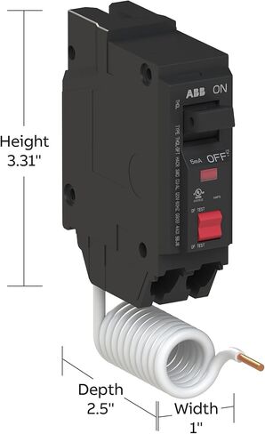 ABB Q-Line® THQL1130GFT Ground Fault Circuit Breaker • 30 Amp Single-Pole Breaker • GFCI Protection • 120/240 VAC • 10 kAIC Interrupt Rating • Plug-On Pigtail Breaker for Load Centers in Saudi Arabia