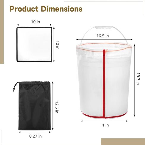 5 Pcs 5 Gallon Reusable Mesh Filter Bags, Nylon Filter Bags with Storage Bag for Kitchen, Reusable Filter Bag, for Hydroponics Gardening and Industrial Applications in Kuwait