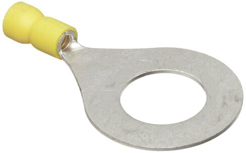Morris Products 10076 Ring Terminal, Vinyl Insulated, Yellow, 12-10 Wire Size, 5/8" Stud Size (Pack of 100) in Saudi Arabia