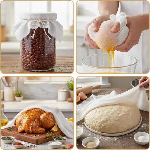 5 Pcs Straining Cloth, 23x23 Inch Cheesecloth for Cooking Steamer Cloth Reusable Cotton Cheesecloth Cooking, Canning, Steaming, Food Filter Cloths, Nut Milk, Cheese Making in Kuwait