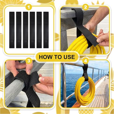 6 عبوات من حوامل حبال القارب بطول 40.64 سم، ملحقات المراكب الشراعية لتخزين ملحقات المراكب الشراعية مع إغلاق لاصق شديد التحمل، أشرطة خط حديدي للقوارب الشراعية، منظم خط قفص الاتهام لتنظيم الكابلات in Kuwait