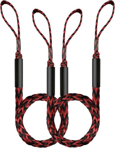 3.5 Feet Extended Loop Bungee Dock Line for Boats, Jet Ski, Seadoo, Yamaha, 2 Pack (Red+Black) in Saudi Arabia