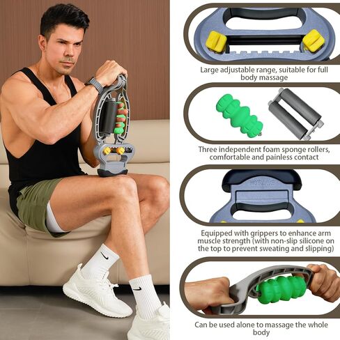 HOTWAVE Arm Massager for Pain Relief & Recovery, Adjustable Foam Roller, Trigger Point Muscle Roller for Calves&Forearm, Wrist Massager, Tennis&Golfers Elbow Pain Release in Kuwait