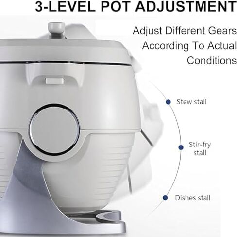 Commercial Food Processor, Auto Cooking Wok with Smart Start, 3-Speed Adjustable, 360° Rotation, Fried Rice Machine, 110V in Saudi Arabia