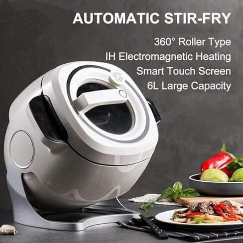 Commercial Food Processor, Auto Cooking Wok with Smart Start, 3-Speed Adjustable, 360° Rotation, Fried Rice Machine, 110V in Saudi Arabia
