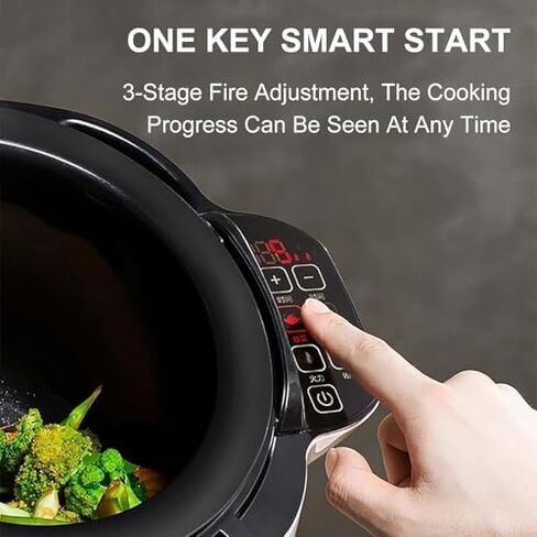 Commercial Food Processor, Auto Cooking Wok with Smart Start, 3-Speed Adjustable, 360° Rotation, Fried Rice Machine, 110V in Saudi Arabia