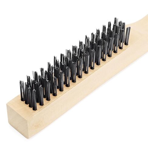 Elsjoy 12 Pack 10 Inch Wire Scratch Brush with Wooden Handle, Heavy Duty Steel Wire Brushes for Cleaning Rust, Paint Removal in Saudi Arabia