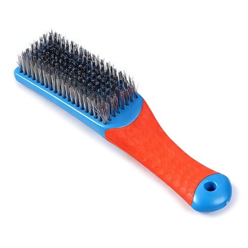 1 PCE White Steel Brushes Heavy Duty Carbon Steel and Stainless Steel Wire Scratch Brush with Rubber Ergonomic Handle in Kuwait