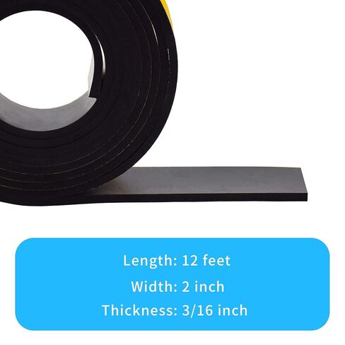 DEVNOL Sticky Back Self Adhesive Solid Rubber Strips 3/16 Thick, 2 inch Wide Neoprene Rubber Sheet Seal Strip for Gasket, Surface Protection in Kuwait