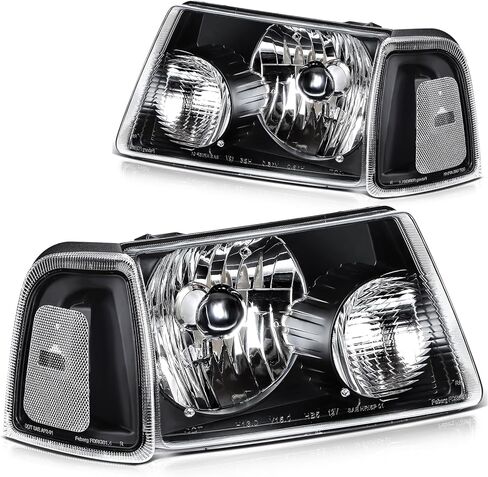 مجموعة المصابيح الأمامية تناسب فورد ل Ranger 2001-2011 Clear Lens Black Housing Driver و Clear Reflector Side FO2503173 FO2521168 FO2531171 6L5Z13008AA in Saudi Arabia