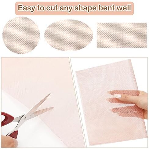 Amradield 4 Pack Pure Copper Mesh 9.8"x9.8" for Grounding Influence Signal 200 Dense Filter Screen Woven Crafts Window Protection for Air Vents Metal Mesh Sheet for Hole Blocking Insect Away in Kuwait