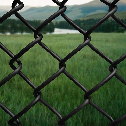 Heavy-Duty Galvanized Steel Chain Link Fence Fabric - 6x50 ft. | 7 AWG Wire | Black PVC Coated | Rust & Corrosion Resistant | Security-Grade Mesh for Residential & Commercial Use in Kuwait