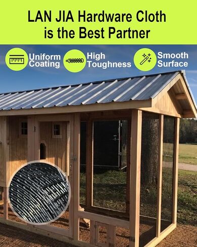 Black Hardware Cloth 72'' x 50' 1/2 inch Mesh 19 Gauge - PVC Coating Wire Mesh Rolls Vinyl Coated Wire Fence Roll Garden Fencing Chicken Run Mesh Screen in Kuwait