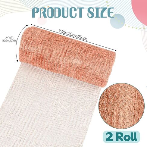 SHENLIU 8" x 100ft Copper Mesh, Double Layer Pure Wire Mesh Rustproof DIY Hole Filler Pure Wire Mesh for Homes Gardens Sealing Water Opening and DIY Easy to Cut in Kuwait