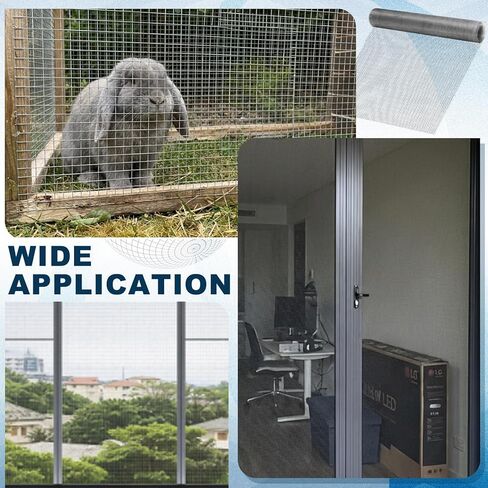Moxweyeni 23.5" x 15ft(60x457cm) Stainless Steel Mesh Screen 304 10mesh Wire Mesh Window Screen Rust Free Easy to Cut for Vent Cage Garden Cover Mice Bird Snakes Hornet Rodent in Kuwait