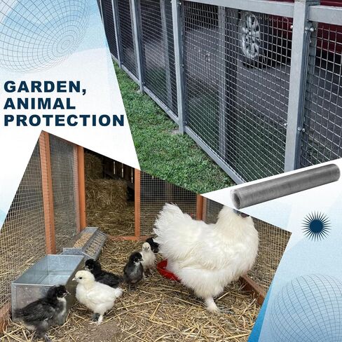 Moxweyeni 23.5" x 15ft(60x457cm) Stainless Steel Mesh Screen 304 10mesh Wire Mesh Window Screen Rust Free Easy to Cut for Vent Cage Garden Cover Mice Bird Snakes Hornet Rodent in Kuwait