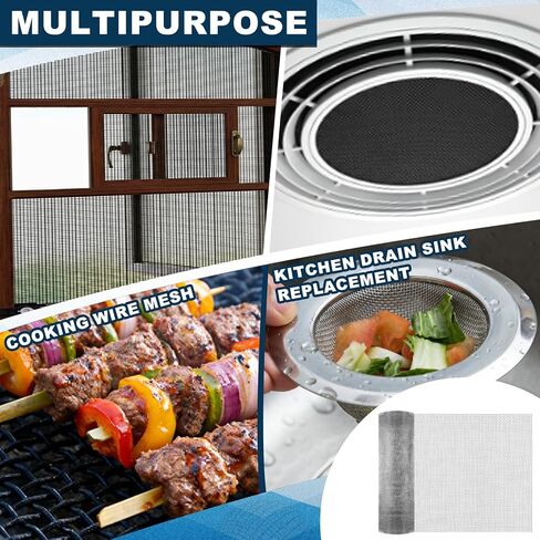 Moxweyeni 23.5" x 15ft(60x457cm) Stainless Steel Mesh Screen 304 10mesh Wire Mesh Window Screen Rust Free Easy to Cut for Vent Cage Garden Cover Mice Bird Snakes Hornet Rodent in Kuwait