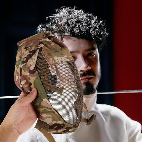 زيروديكو قناع سياج شبكي من الفولاذ لكامل الوجه، قناع حماية سياج شبكي معدني لألعاب الحرب في الهواء الطلق والرياضات الرياضية in Saudi Arabia