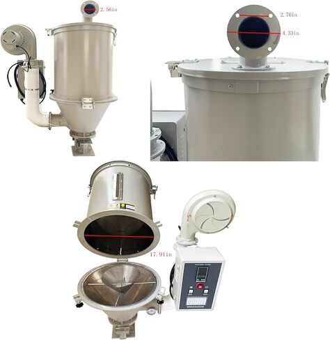 220V 4500W 50kg Hopper Type Plastic Dryer Stainless Steel Hot Air Plastic Drying Machine in Kuwait