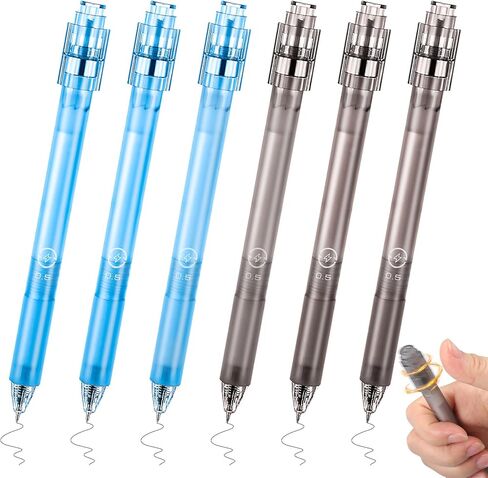 Crtiin 6 Pcs Fidget Spinning Gel Pens Stress Relief 0.5mm Black Ink Fine Point Quick Dry Smooth Writing Ballpoint Anxiety Pen for Journaling Office School Supplies in Kuwait