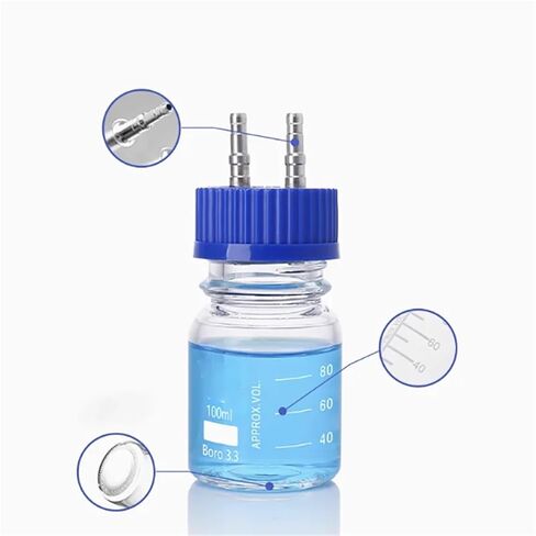 Lab Stainless Steel Mobile Phase Bottle Cap Adapter, Reagent Bottle Cap for Waste Liquid & Feeding Bottles(304 Big 2 Hole) in Saudi Arabia