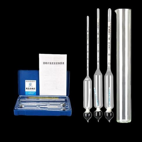 0-40/40-70/70-100 Alcoholometers + Glass Test Tubes Set | Alcohol Meter Wine Concentration Meter for White Wine Testing in Kuwait