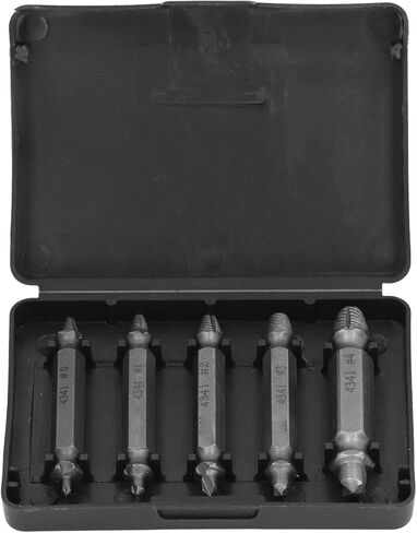 مجموعة أدوات استخراج البراغي الفولاذية عالية السرعة لإزالة البراغي المكسورة مع صندوق تخزين 5 قطع in Kuwait