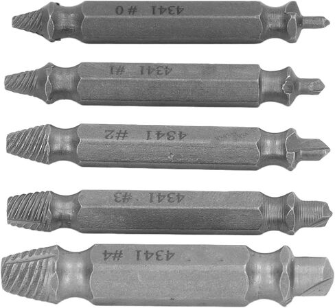 مجموعة أدوات استخراج البراغي الفولاذية عالية السرعة لإزالة البراغي المكسورة مع صندوق تخزين 5 قطع in Kuwait