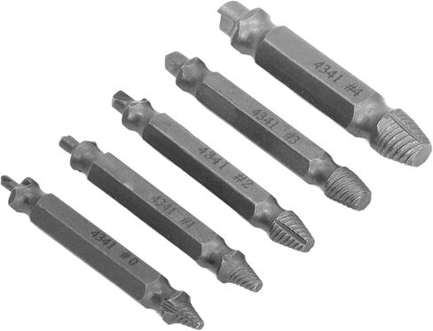 مجموعة أدوات استخراج البراغي الفولاذية عالية السرعة لإزالة البراغي المكسورة مع صندوق تخزين 5 قطع in Kuwait