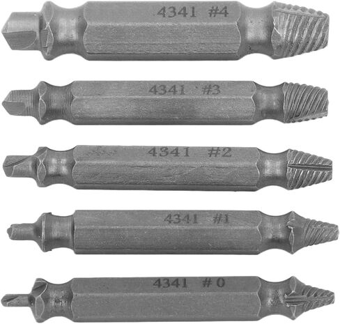 مجموعة أدوات استخراج البراغي الفولاذية عالية السرعة لإزالة البراغي المكسورة مع صندوق تخزين 5 قطع in Kuwait